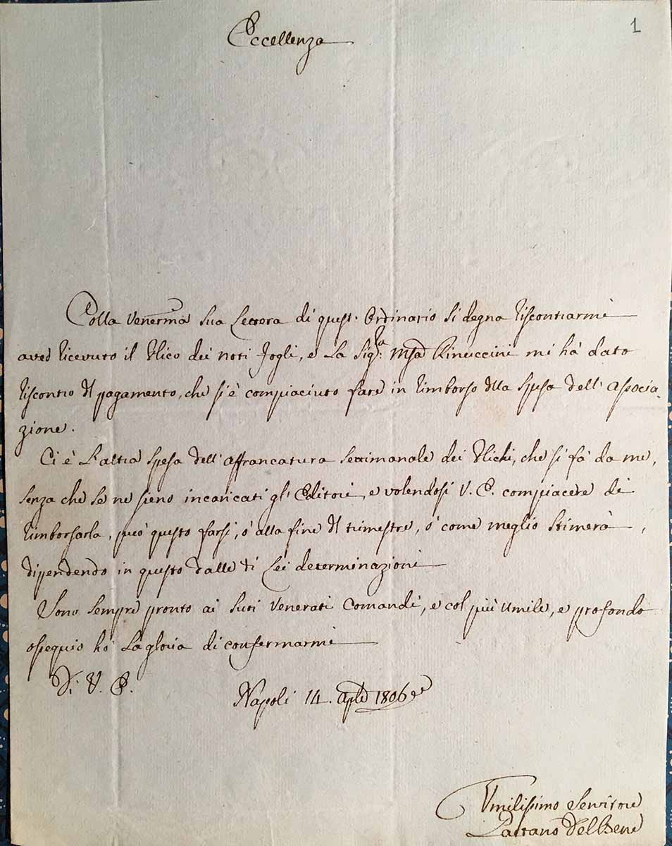 Gaetano Del Bene sue lettere